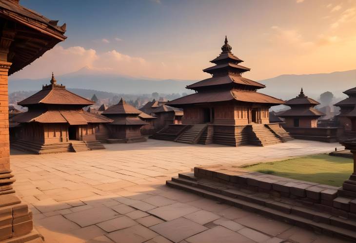 Historic Changunarayan Temple in the Beautiful Landscape of Bhaktapur, Nepal