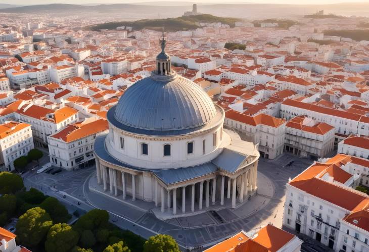 Historic National Pantheon in Lisbon Aerial View of Portugals Architectural Gem