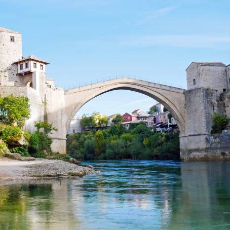 Historical Mostar Bridge Stari Most in Bosnia and Herzegovina