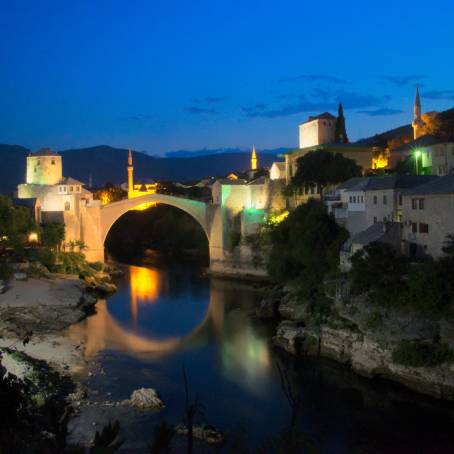 Historical Stari Most Iconic Old Bridge in Mostar, Bosnia