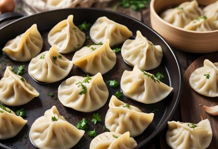 Homemade Dumplings with Fried Onion and Parsley  Crispy Comfort Food