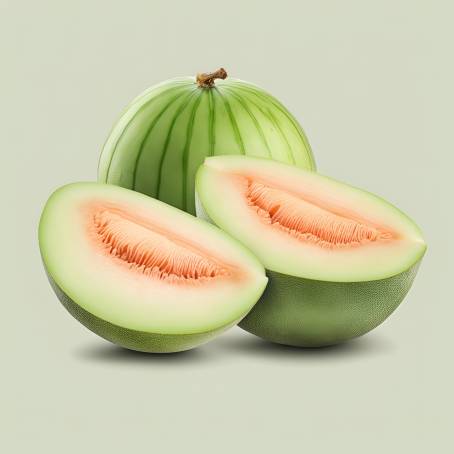 Honeydew Melon from Japan Juicy and Fresh on White Background