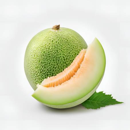 Honeydew Melon from Japan Juicy, Fresh, and Sweet on White Background