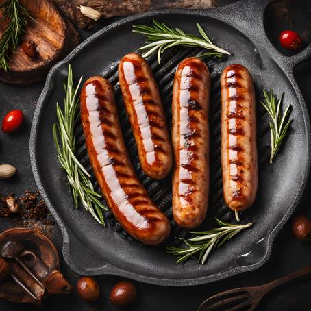 Hot BBQ Sausage with Fresh Rosemary  Flavorful Grilled Delight