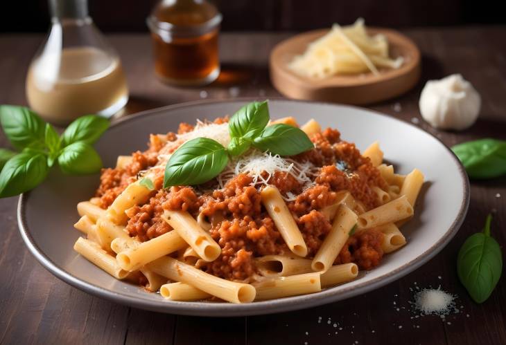 Hot Bolognese Pasta with Parmesan and Basil  Comforting Italian Classic