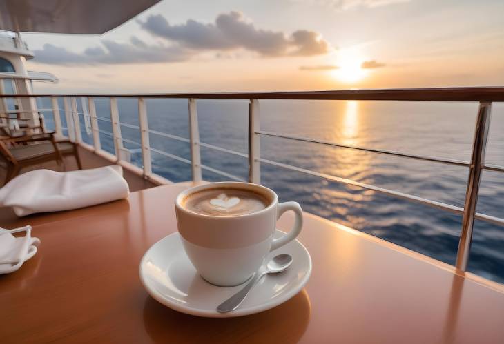 Hot Coffee in Hand Enjoying a Morning Cruise to a Dream Destination