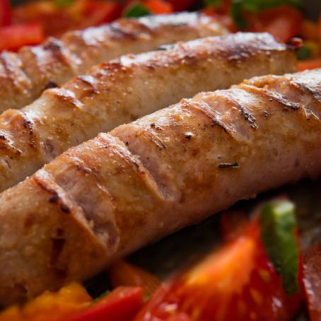 Hot Grilled Sausage with Fresh Rosemary  Flavorful Barbecue Dish