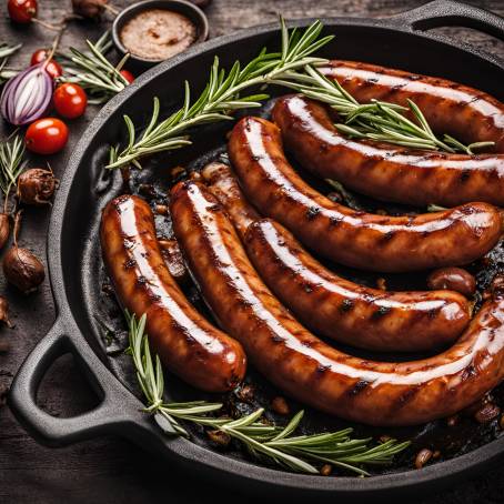 Hot Grilled Sausage with Rosemary  Savory Summer Barbecue Delight