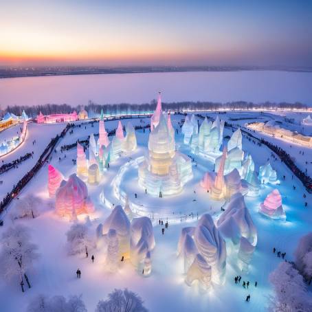 Ice Snow World Harbin 2018 Official Opening with Ice Snow Blooming Garden Theme