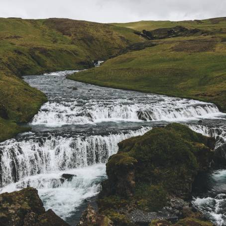 Icelandic Highways Turquoise River and Waterfalls in Sigoeldugljufur