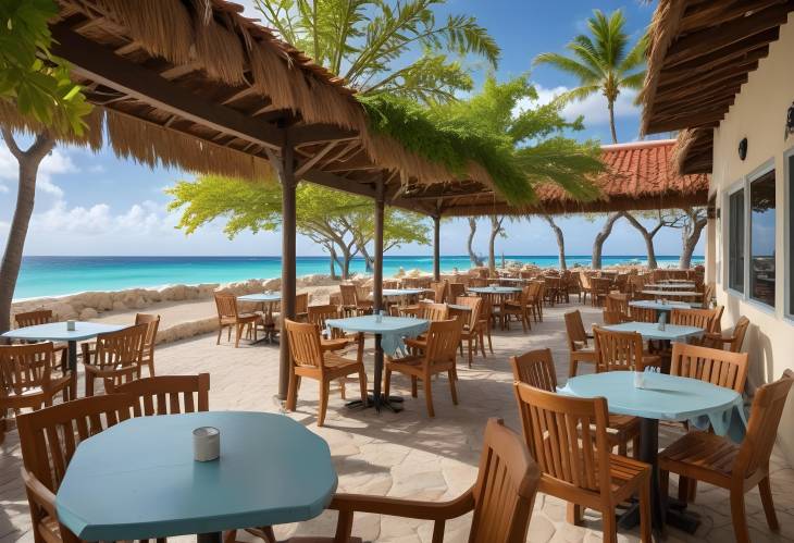 Idyllic OpenAir Cafe in Aruba Scenic Beachside Relaxation and Dining