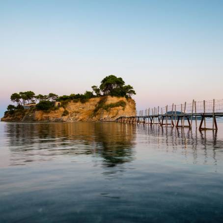 Idyllic Wooden Footbridge to Agios Sostis Island, Zakynthos