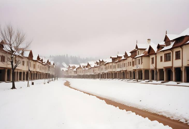 Ifrane City Under Snow Winter Beauty in Morocco with Snow Covered Streets and Scenic Views