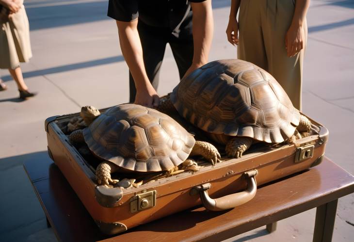 Illegal Smuggling of Tortoise Shells in Battered Suitcase, Animal Trade Issue