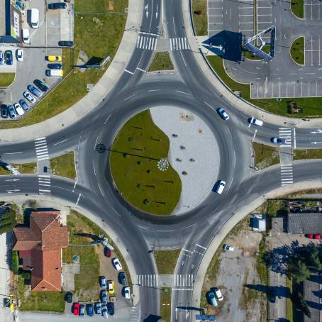 Illuminated Ring Road Interchange in Athens During Night