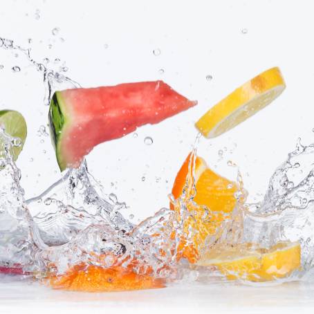 Illustration of Sweet Tropical Fruit Burst Juicy Splash and Colorful Fruit Explosion