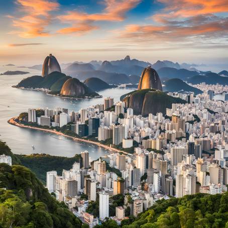 Incredible Aerial View of Rio de Janeiro Urban Skyline with Coastal and City Attractions