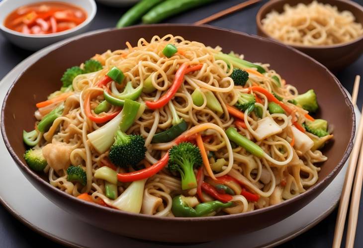 Indo Chinese Fusion Vegetable Chopsuey with Crispy Noodles and Savory Stir Fried Veggies