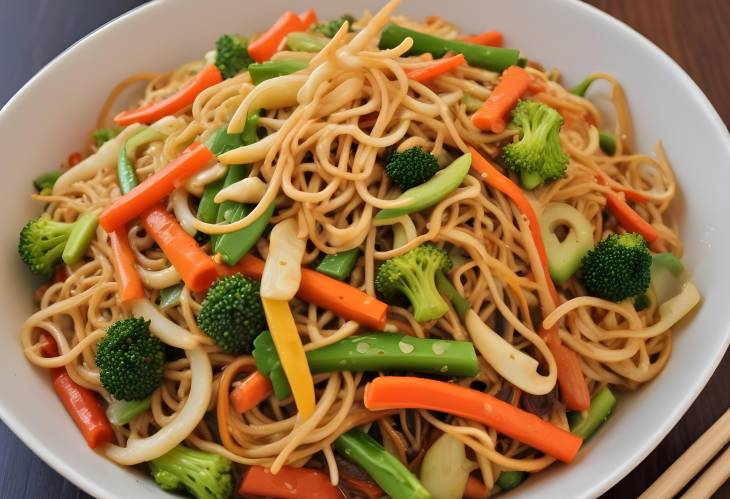 Indo Chinese Vegetable Chopsuey Stir Fried Veggies with Crispy Noodles and Fusion Flavors