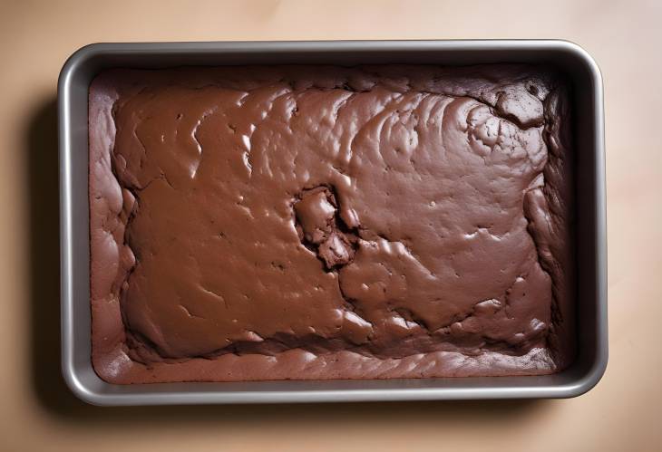 Indulgent Chocolate Brownie Mixture in a Baking Tray Ready to Create a Fudgy Delight