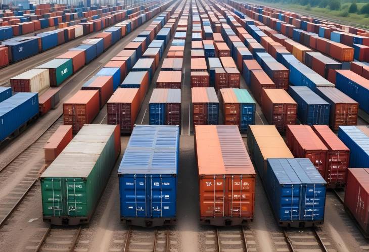 Intermodal Container Shipping by Freight Train Rail Freight and Logistics Services