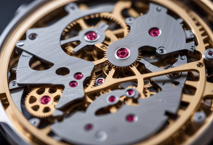 Intricate Mechanics of a Mechanical Watch Close Up Photography