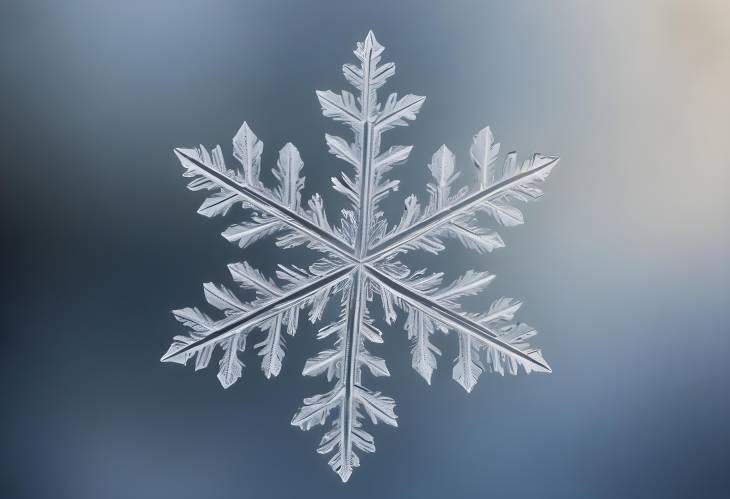 Intricate Snowflake Pattern on Frosted Windowpane, Captured in Close Up Detail