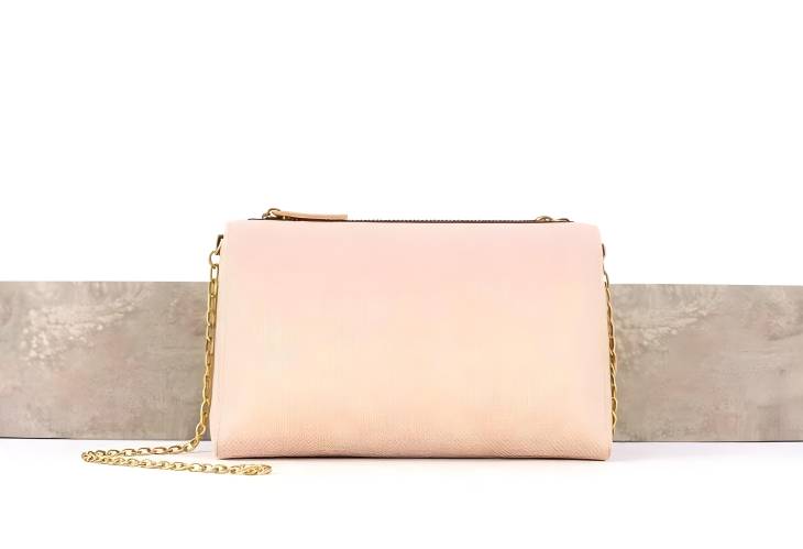 Isolated Beige Clutch Bag Perfectly Simple and Elegant Accessory on White Background