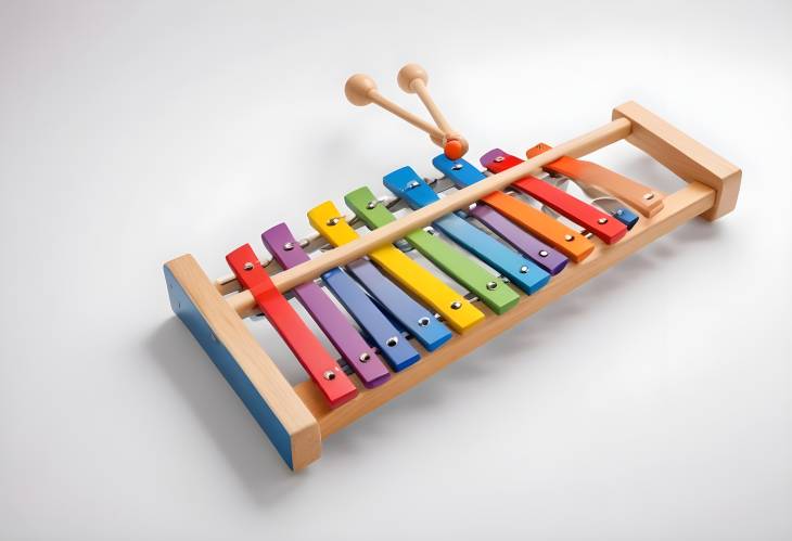 Isolated Color Xylophone on White Background Ideal for Music Classes and Photography