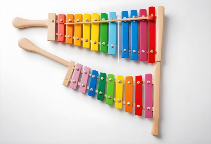 Isolated Colorful Xylophone on White Background Ideal for Music Classes and Instrument Photography