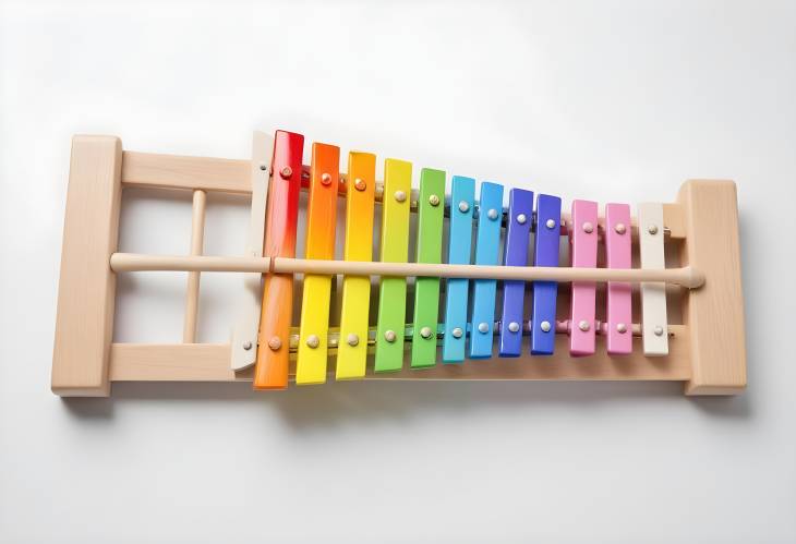 Isolated Colorful Xylophone on White Background Ideal for Music Education and Instrument Photography