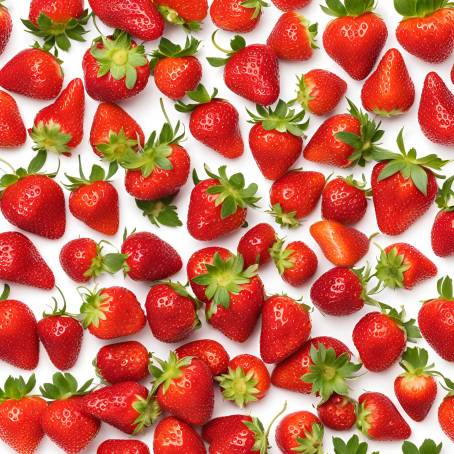 Isolated Fresh Strawberry Healthy Red Fruit with High Nutritional Value on White Background