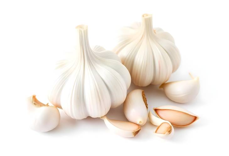 Isolated Garlic Cloves Culinary Essentials