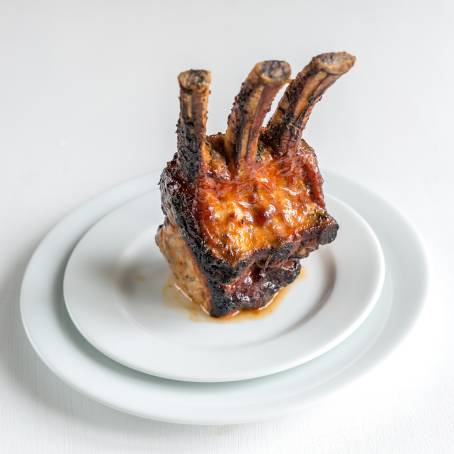 Isolated Grilled Pork TopDown View on White Background for Perfect Food Photography