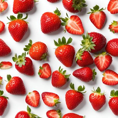 Isolated Healthy Red Strawberry on White Background Fresh and Juicy Fruit with Vitamins and Mineral