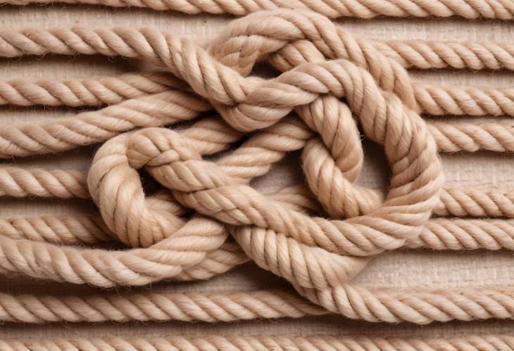 Isolated Jute Rope with Knots on a Clean White Background