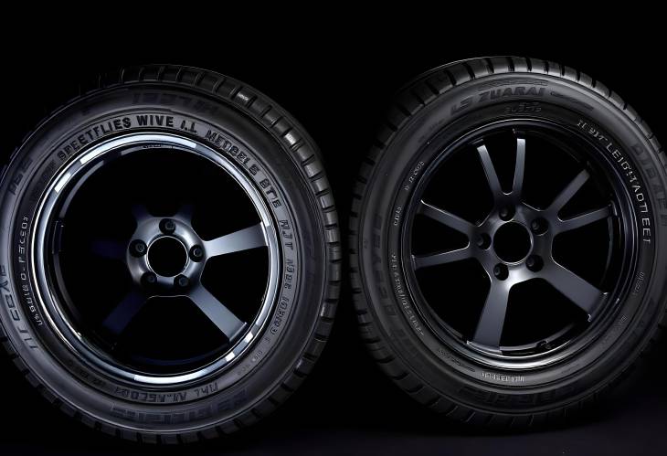 Isolated New Tires with Dark Background Premium Quality for Your Vehicle