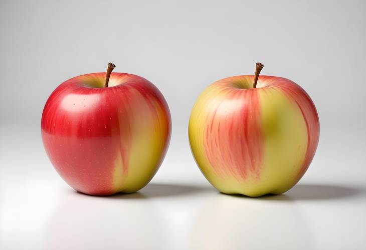 Isolated Pair of Apples on White Background Perfect for Nutrition, Healthy Eating, and Recipe Phot