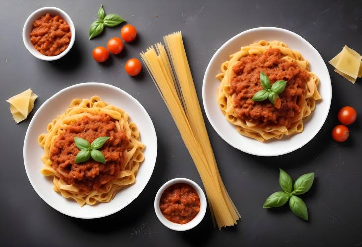 Isolated Pasta with Rich Bolognese Sauce on White Background