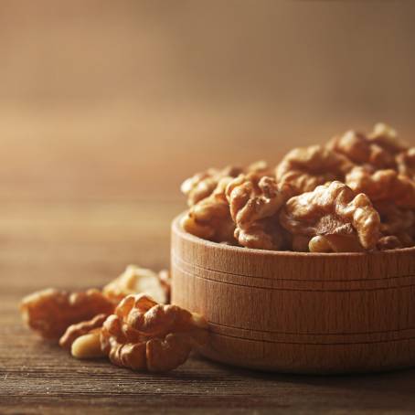 Isolated Peeled Walnuts Pile CloseUp