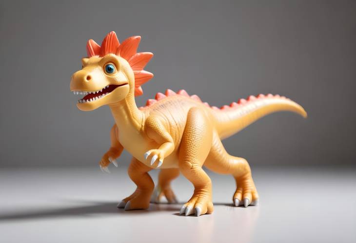 Isolated Plastic Dinosaur Toy with White Background Perfect for Copy Space