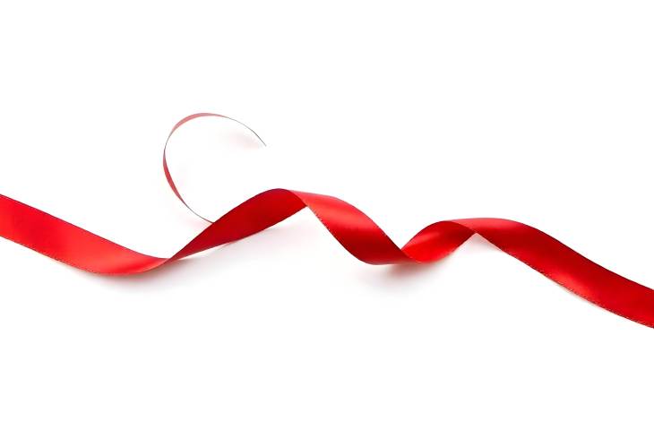 Isolated Red Ribbon on White Background