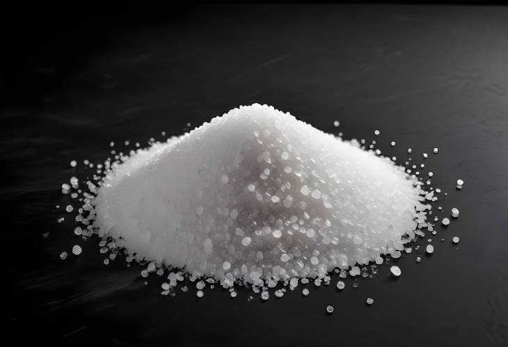 Isolated Salt on Dark Backdrop Classic White Crystals for Cooking