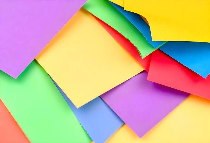 Isolated Sheets of Colorful Paper on White Background  Perfect for Crafts