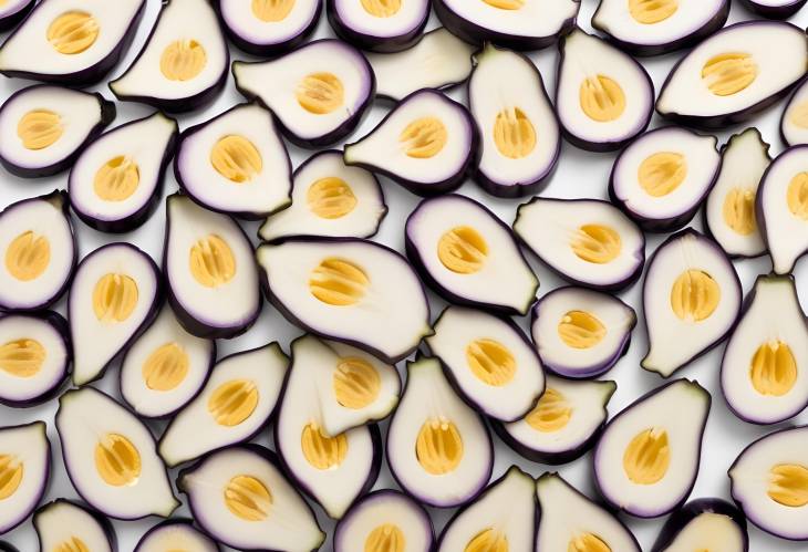 Isolated Sliced Eggplant on White Background Perfect for Recipe Inspiration