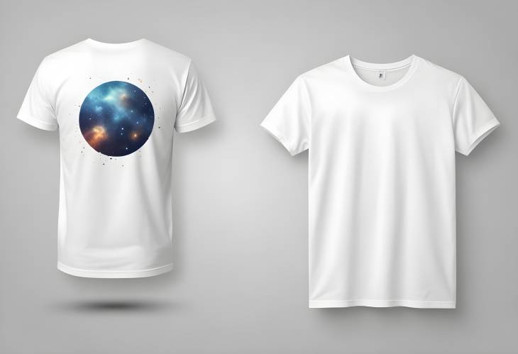 Isolated T Shirt Mockup with Front and Back Views for Design and Printing on White Background