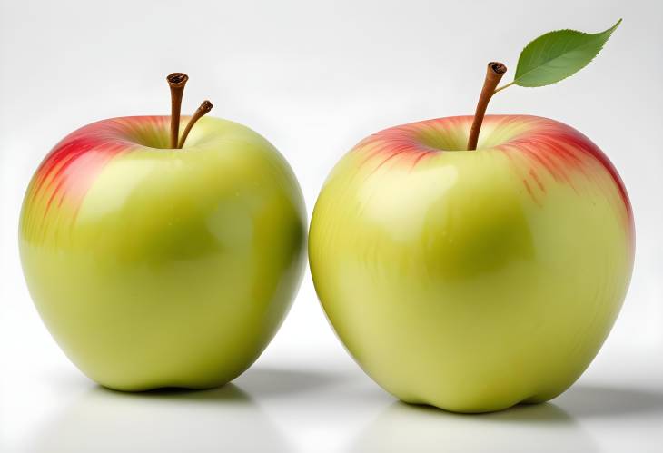 Isolated Two Apples on White Background Ideal for Nutrition Photography and Healthy Food Imagery