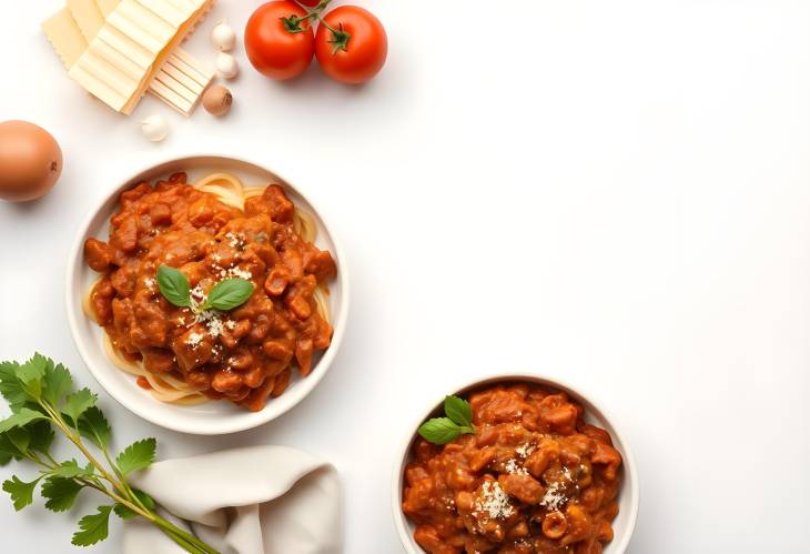 Italian Bolognese Sauce A Classic Recipe with Ingredients on a Light Background