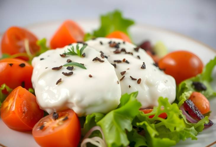 Italian Burrata Salad with Tomatoes and Greens Perfect for Keto Diet