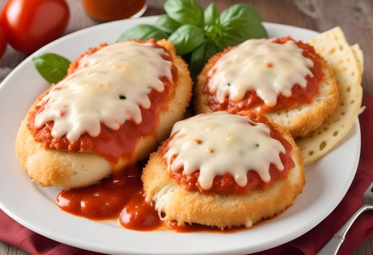 Italian Chicken Parmesan Crispy Breaded Cutlets with Marinara and Melty Cheese